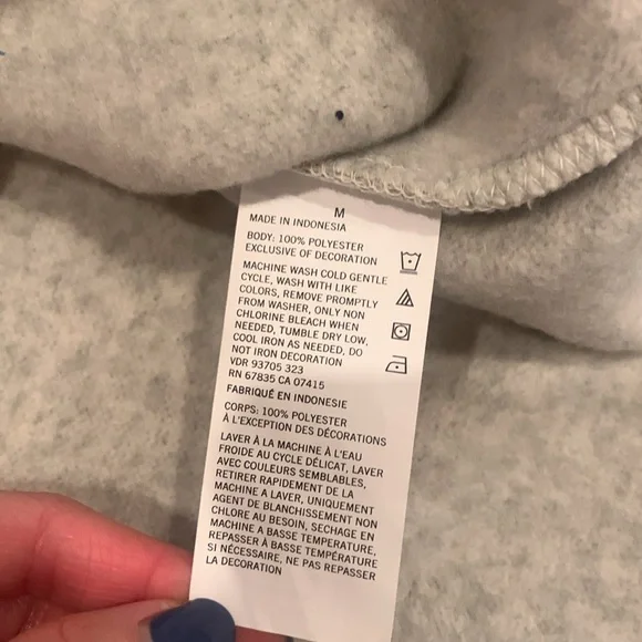 New Nautical Oatmeal Heather Quarter Zip Sweater Fleece in Size Medium - Picture 6 of 7